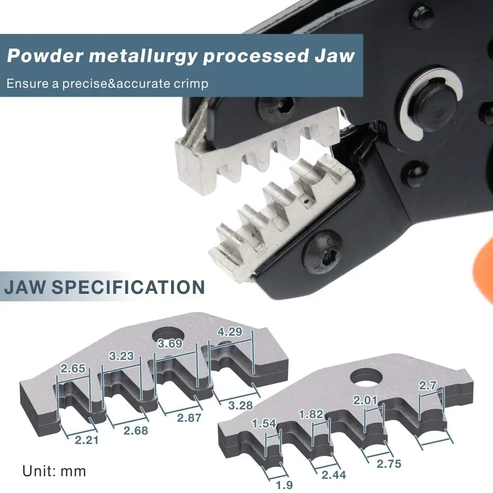 Imagem -02 - Crimping Alicadores Ratchet Crimper Tool 0.251.5 mm ² Awg24-16 para Duponttejstmolex Terminal Wire-eletrodo de Corte Die Iwiss-sn58b