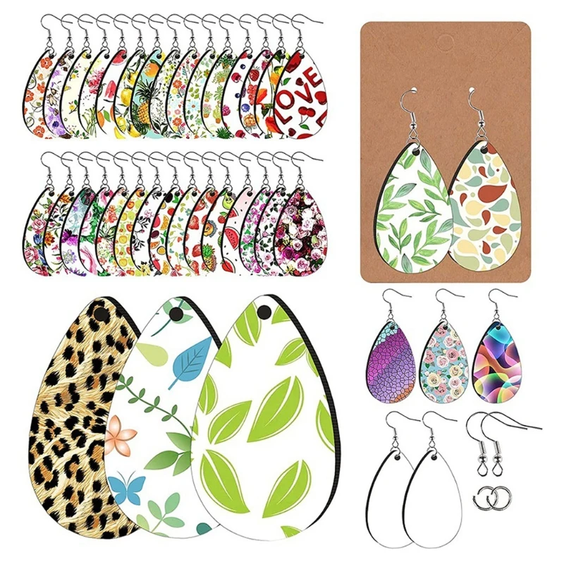 250 Pcs Sublimation Earring Blanks Sublimation Printing Earrings Unfinished Teardrop Heat Transfer Earring Pendant