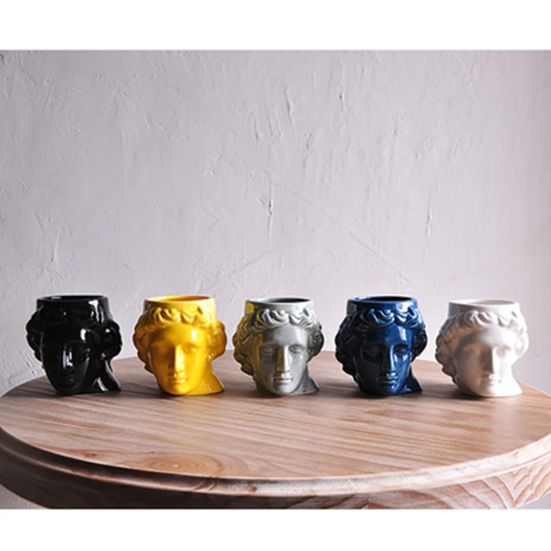 400ML Apollo sculpture Ceramics Mugs with Spoon coffee mug Milk Tea office Cups Drinkware the Best birthday Gift