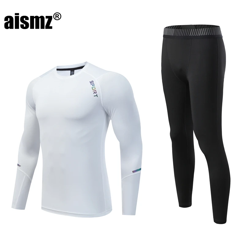 

Aismz Winter Thermal Underwear Sets Men & Baby Children Rashguard Men's Compression Quick Drying Thermo Lingerie Long Johns