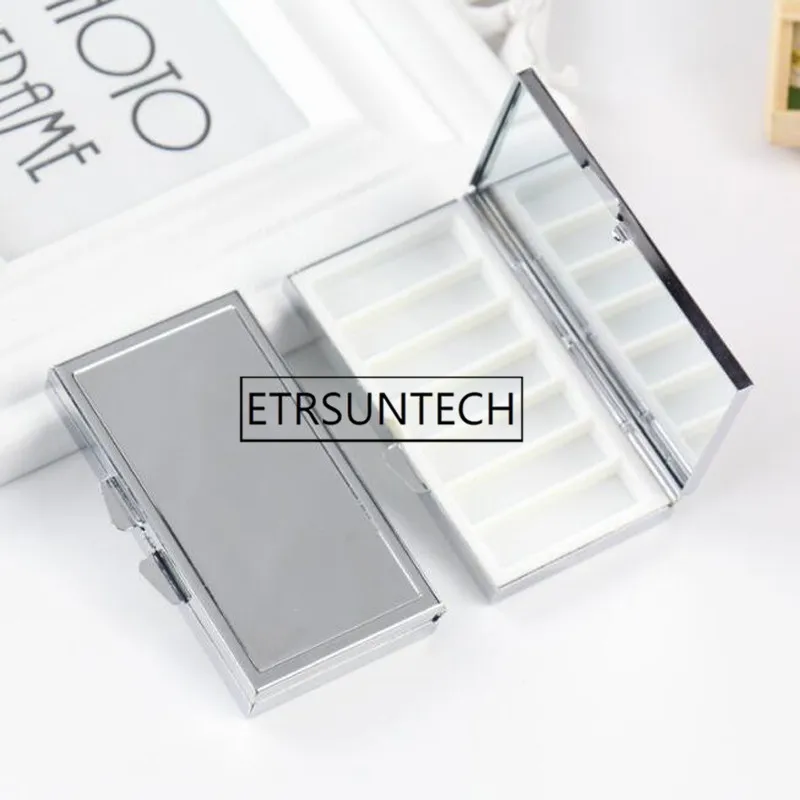 100pcs 7 Grid Pill Case Metal Container Packing Pill Box For One Week Medicines Organizer Pill Box