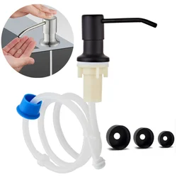 Dispensador de jabón líquido negro, dispensador de jabón para fregadero, grifo de lavabo, dispensador de detergente, accesorios para baño y cocina