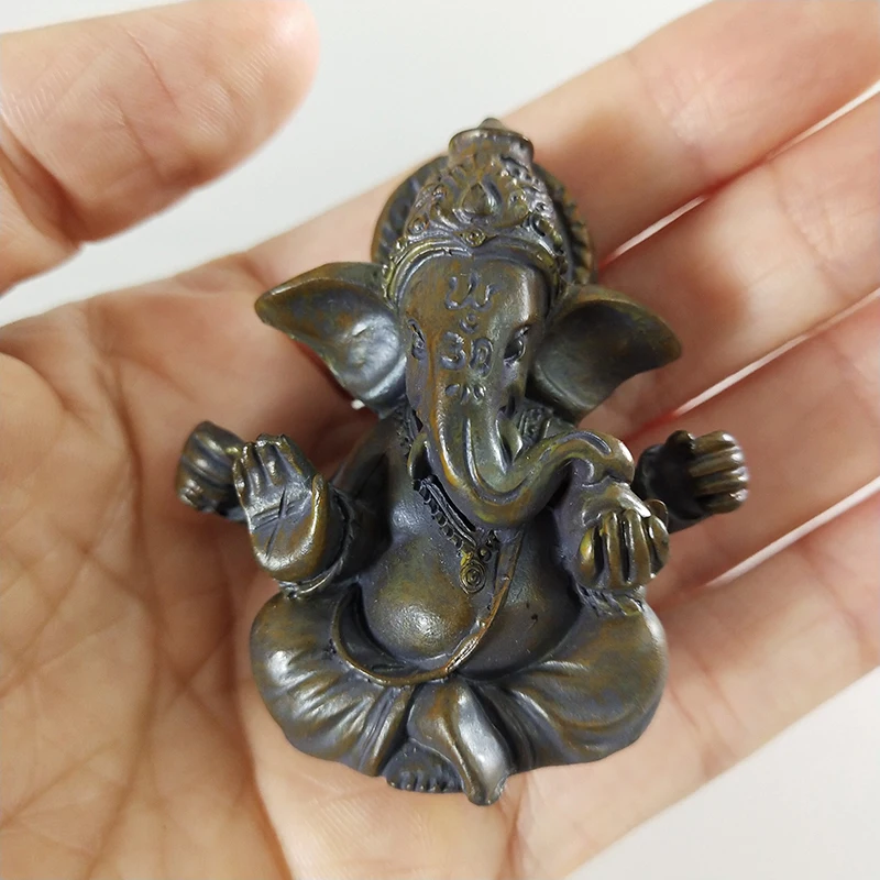 Steinfarbene Ganesha-Statue Buddha Elefant Hindu-Gott Skulptur Figuren Heim Zen-Garten Außendekoration Landschaftsornamente – Detail 7