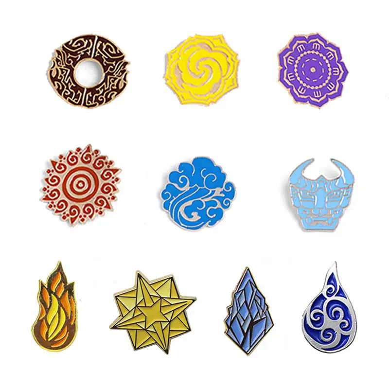 10 styles logo Enamel Pin Family emblem Totems sunlight water cloud fire stars crystal cluster Lapel Brooch clan insignia badge