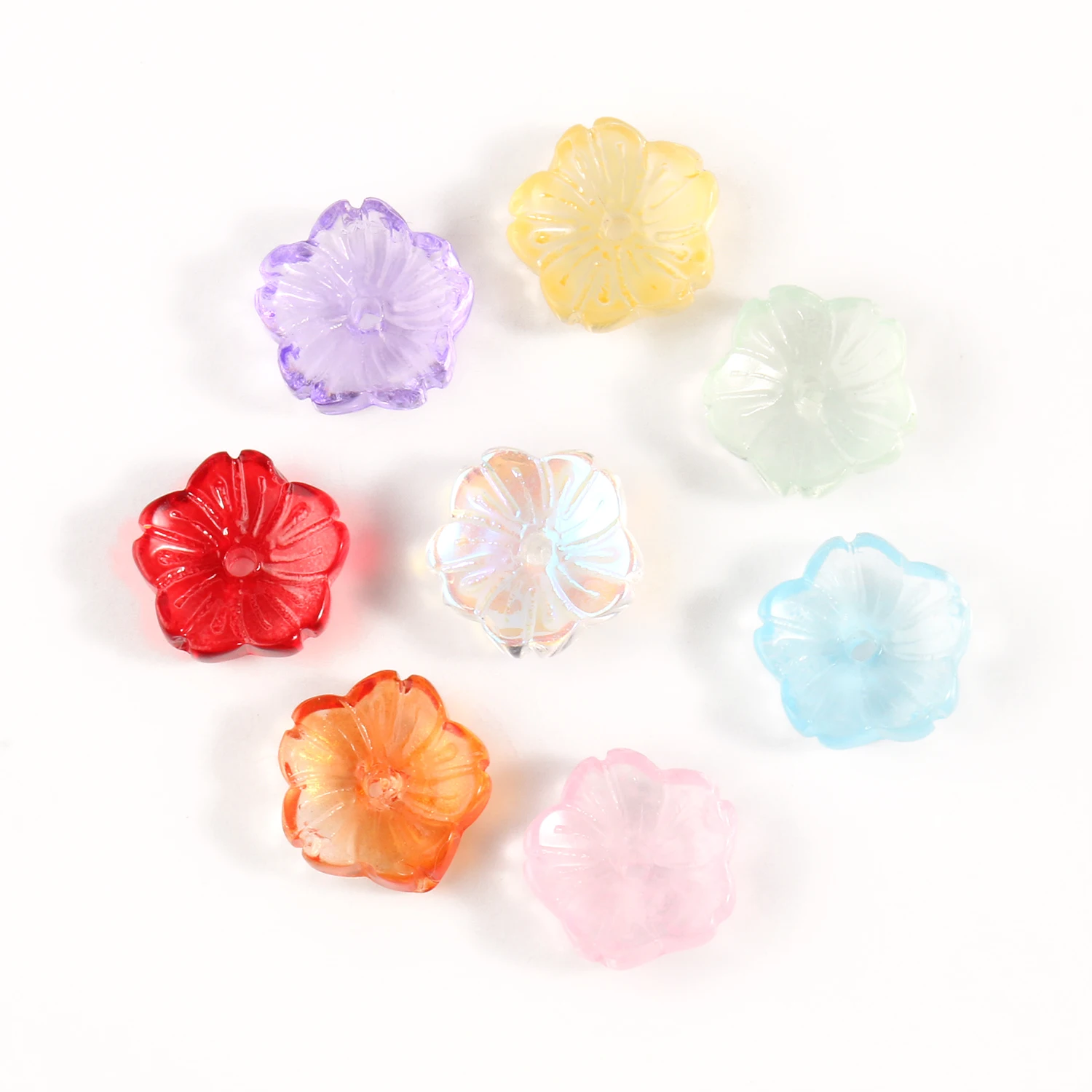 Translucent Multiple Colors Lampwork Beads Petal Shape Glass Beads for DIY Bracelet Jewelry Making Accessories 10x4mm 20pcs/lot