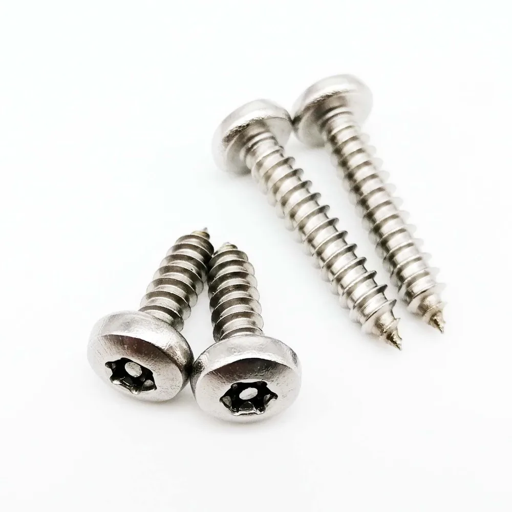 HZYUEGOU 20X M2.9 M3.5 M3.9 M4.2 M4.8 304 Edelstahl Sechsrund-Torx-Schraube mit Sicherheitsstift Selbstschneidende Holzschraube – Detail 4