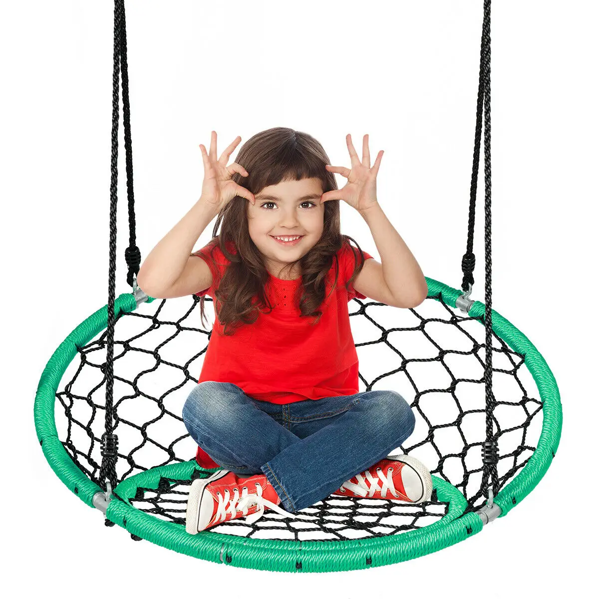 Spider Web Chair Swing w/ Adjustable Hanging Ropes Kids Play Equipment  OP70310