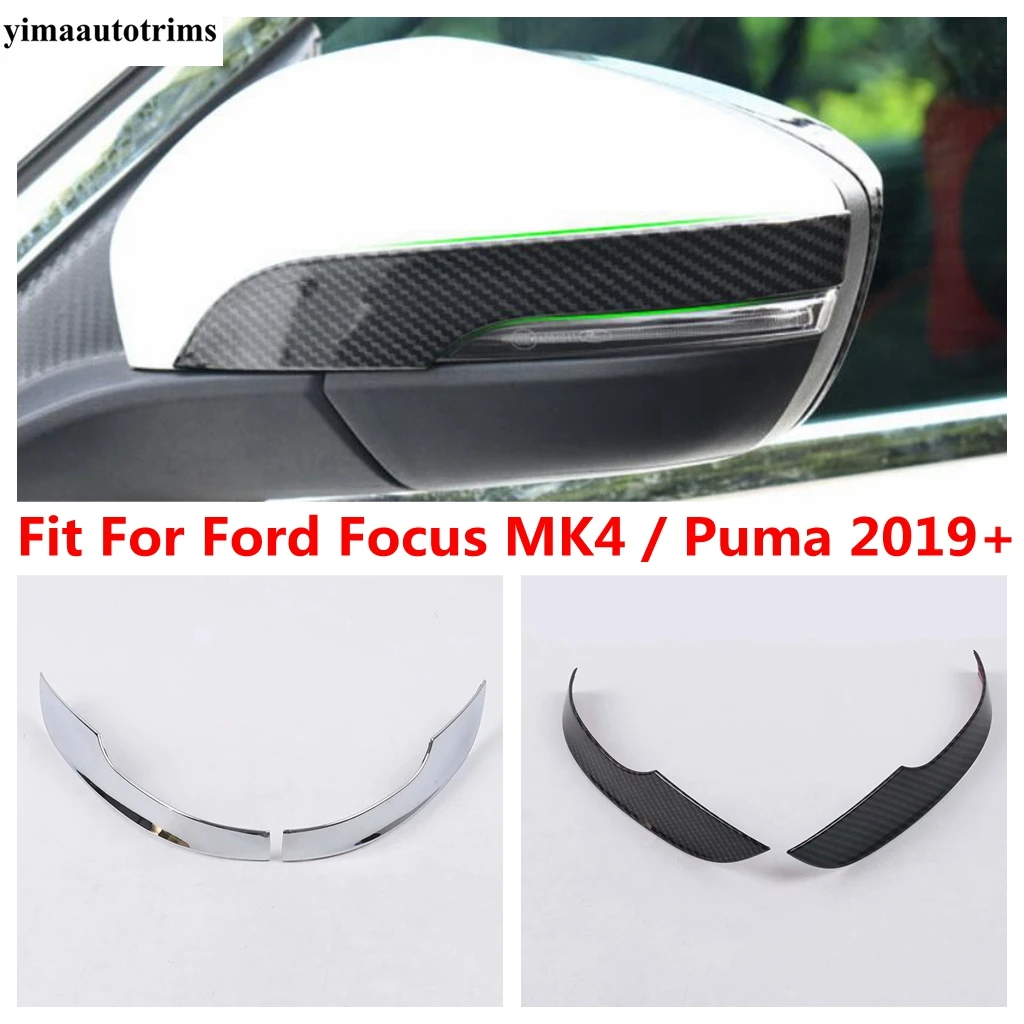 

Car Rearview Mirror Strip Decoration Cover Trim Fit For Ford Focus MK4 / Puma 2019 - 2022 ABS Chrome / Carbon Fiber Accessories