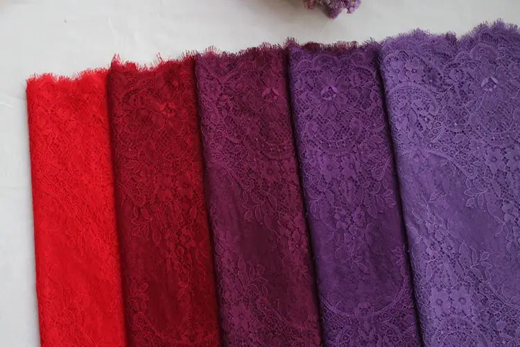 3Meters/pcs red purple white eyelashes floral lace handmade clothing neckline, skirt, hem accessories decorative fabric