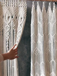 Hand-woven Makramee Baumwolle Tür Vorhang Tapisserie Wandbehang Kunst Tapisserie Boho Dekoration Böhmen Hochzeit Hintergrund Wandteppich