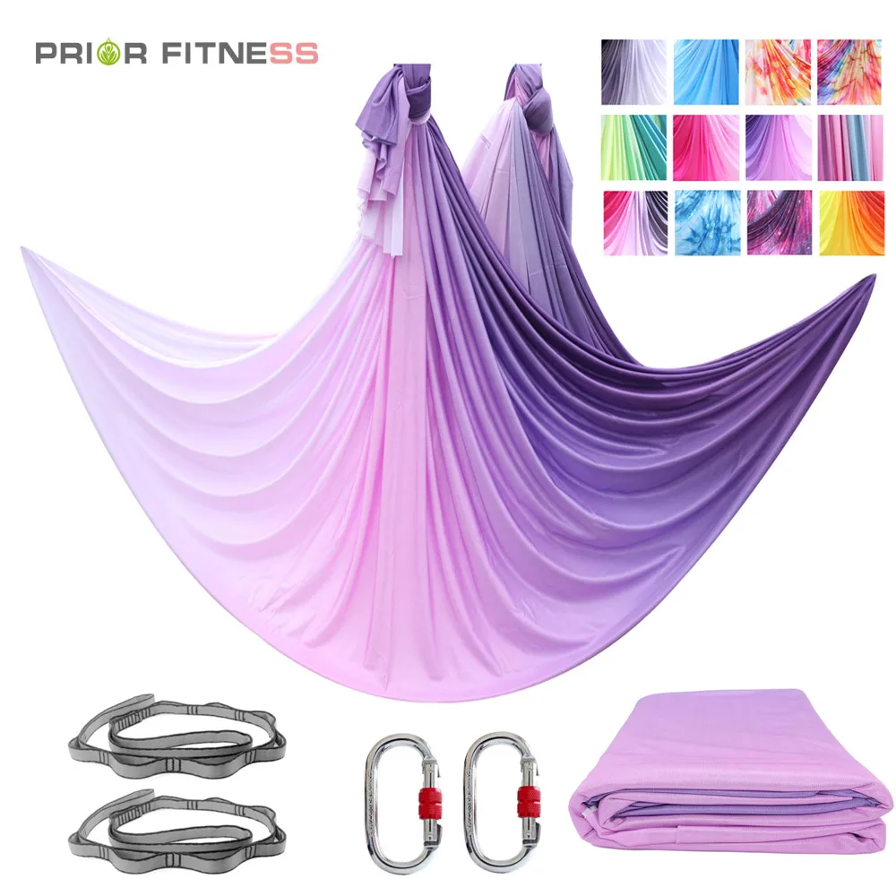 Elastic Gradient Color Aerial Yoga Hammock Set, Yoga Belt for Indoor Yoga Studio, 5 m