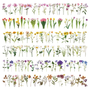 40pcs สติกเกอร์ดอกไม้สําหรับโน๊ตบุ๊คผีเสื้อเครื่องเขียนสติกเกอร์ DIY ไดอารี่ Bullet Journal ตกแต่งสติกเกอร์อัลบั้ม Scrapbooking