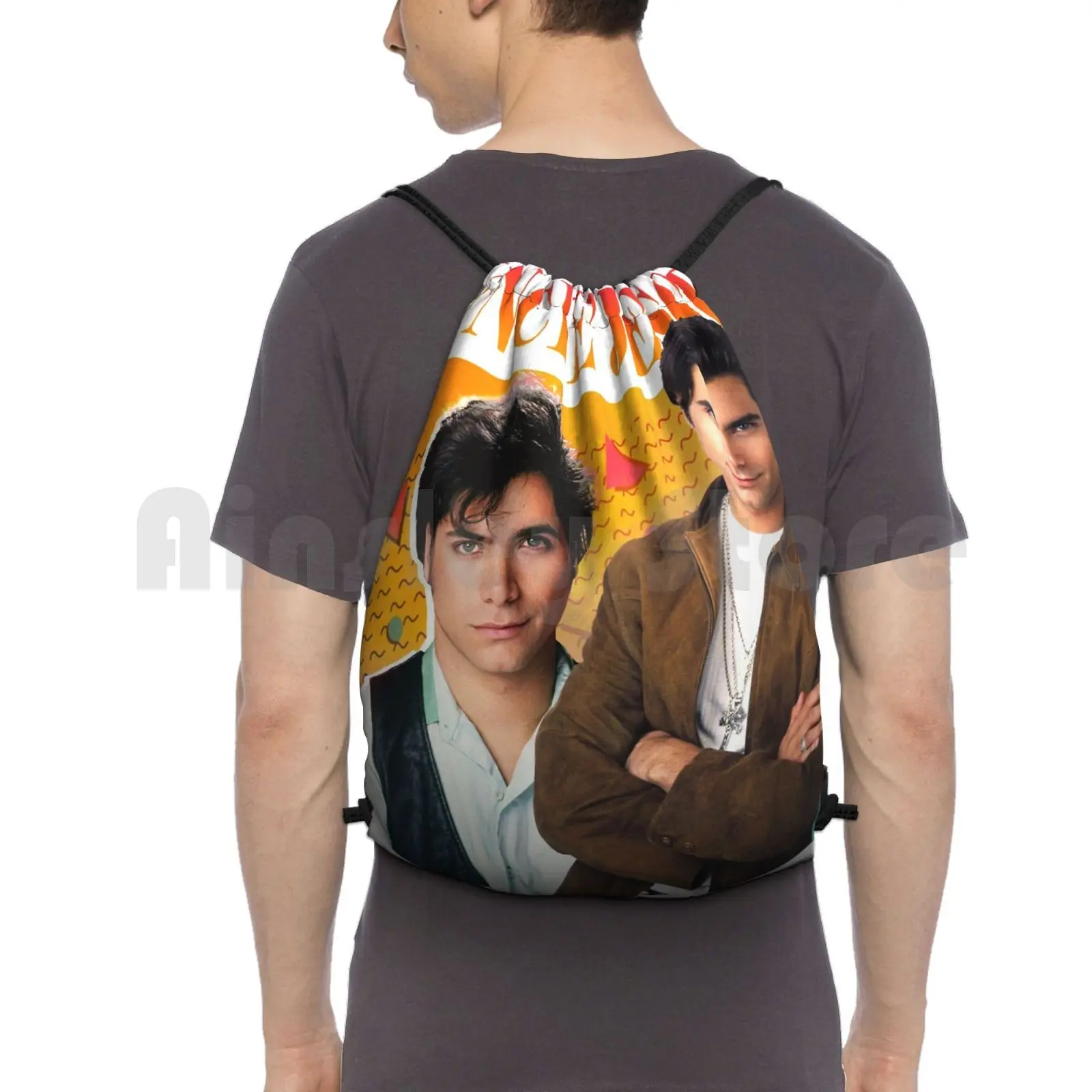 Uncle Jesse Tribute Tee Backpack Drawstring Bags Gym Bag Waterproof Uncle Jesse Jesse Jesse Katsopolis Full House Fuller