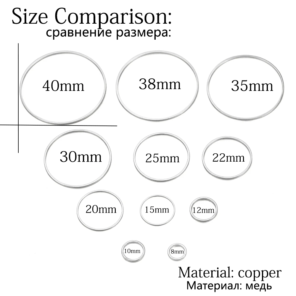 20-50 stücke Ohrringe machen 8-60mm Creolen Ohrring Drähte Anschlüsse geschlossene Kreis ringe für DIY Anhänger Schmuck herstellung Zubehör – Detail 5