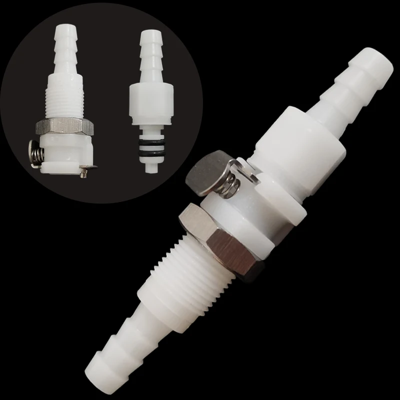 Conector de tubo de junta de manguera, acoplador de desconexión rápida con válvula de lengüeta 3/16 1/4, macho y hembra