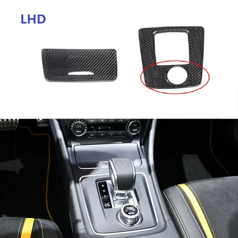 Fit For Mercedes-Benz A45 CLA45 GLA45 AMG 2016-2018 Dry Carbon Fiber Car Gear Box Panel Surround Trim Car Accessories 2PCS