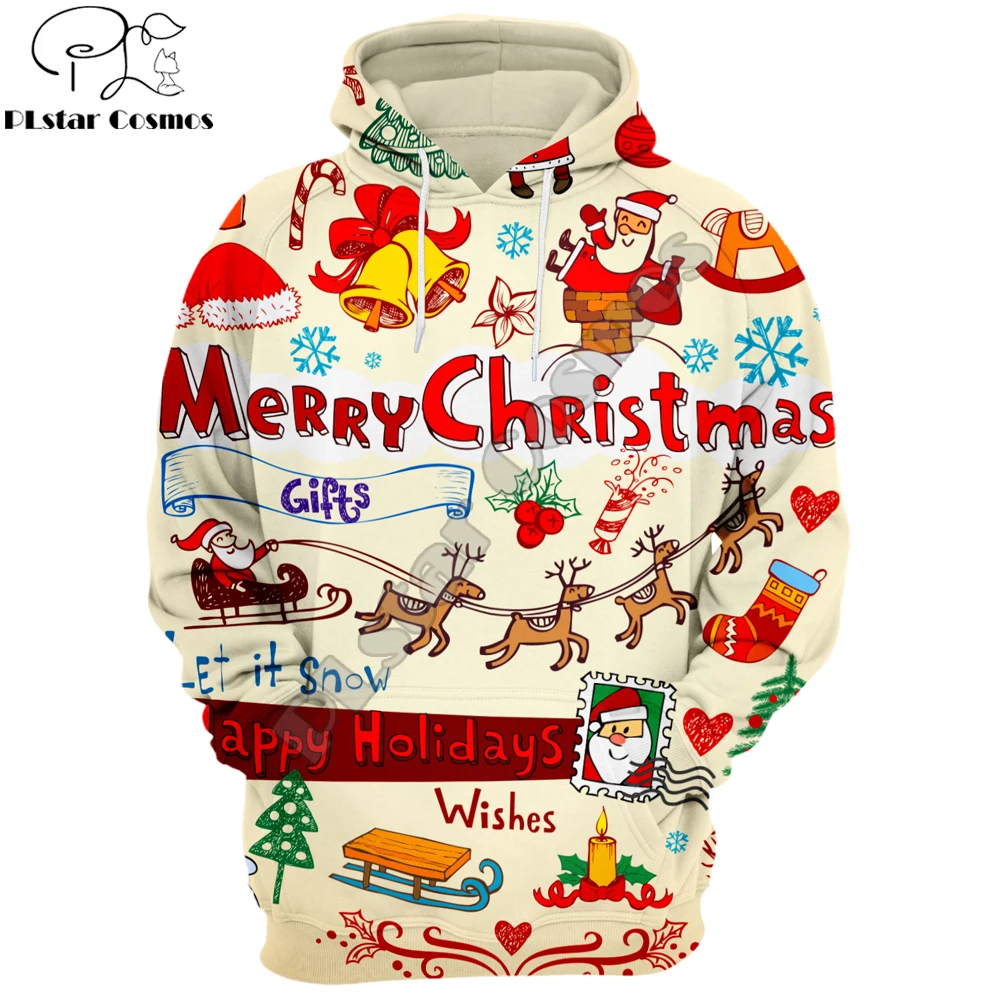 

Merry Christmas Autumn Hoodies Santa Claus and Gifts 3D Printed Mens Sweatshirt Unisex Zipper Pullover Casual Jacket DW0190