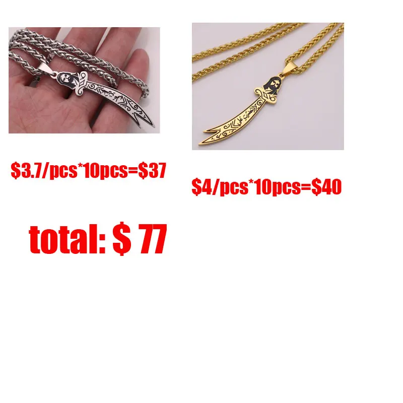 

Muslim Allah hamsa hand of fatima stainless steel pendant & necklace