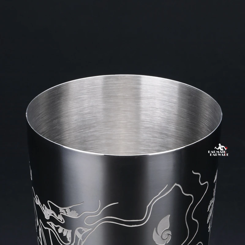 550ml/850ml Engraving Stainless Steel Cocktail Boston Bar Shaker Bar tool