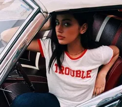 Skuggnas Trouble Ladies Unisex Tee Funny Sarcastic Tee Short Sleeved Fashion Tumblr t shirt 60s Aesthetic Women Cotton T shirt