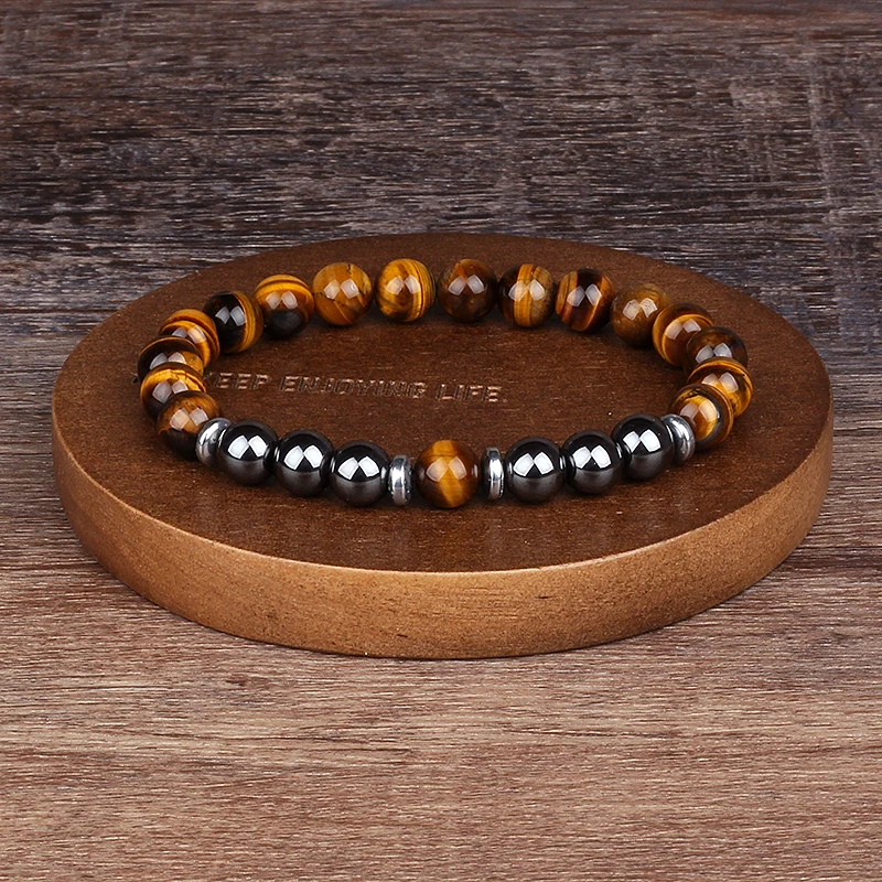 Natural Obsidian Hematite Tiger Eye Beads Bracelets Men for Magnetic Health Protection Women Soul Jewelry Gifts Pulsera Hombre