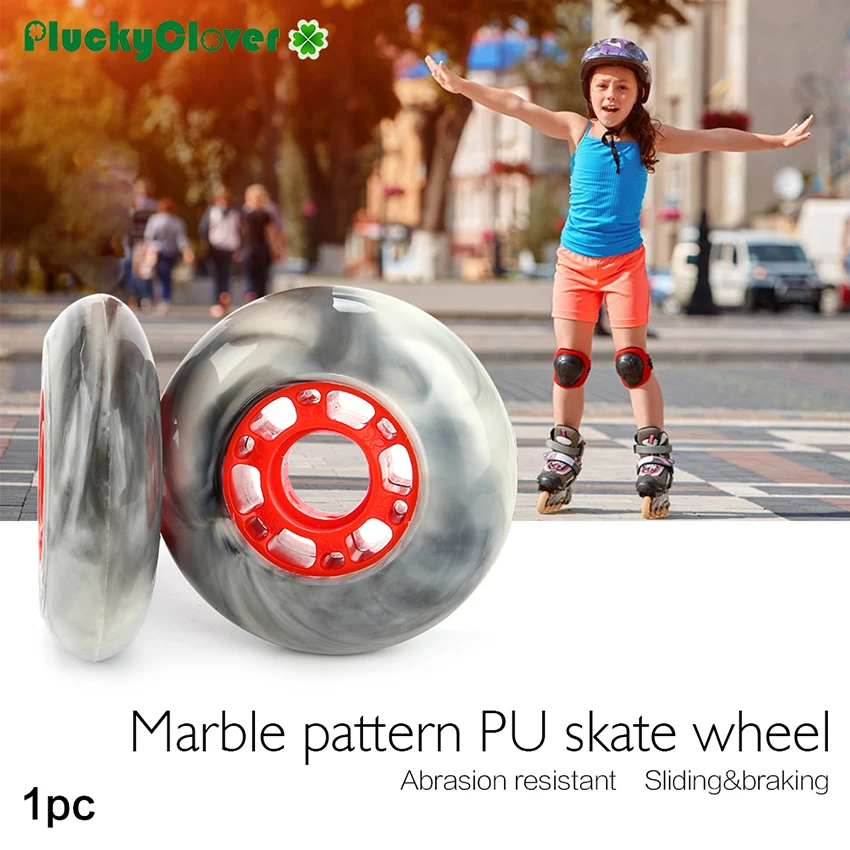 1pc Inline Roller Skates Wheel 72mm 76mm 80mm 85a FSK Braking Wheel Roller Skating Sliding Marble pattern Carving Skates Wheel