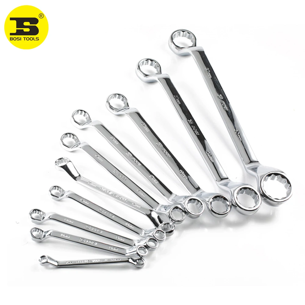 

BOSI 10PC 12-Point 5.5mm-32mm Double Box End Wrench Set Cr-V steel Polished Finish