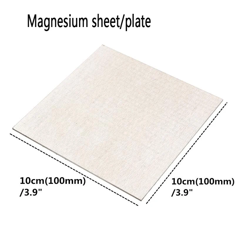 1pcs DIY Magnesium Alloy Sheet Plate Thickness: 0.4/0.5/1.5/1/2/3/4mm Size: 100x100mm/150x200mm/200x200mm