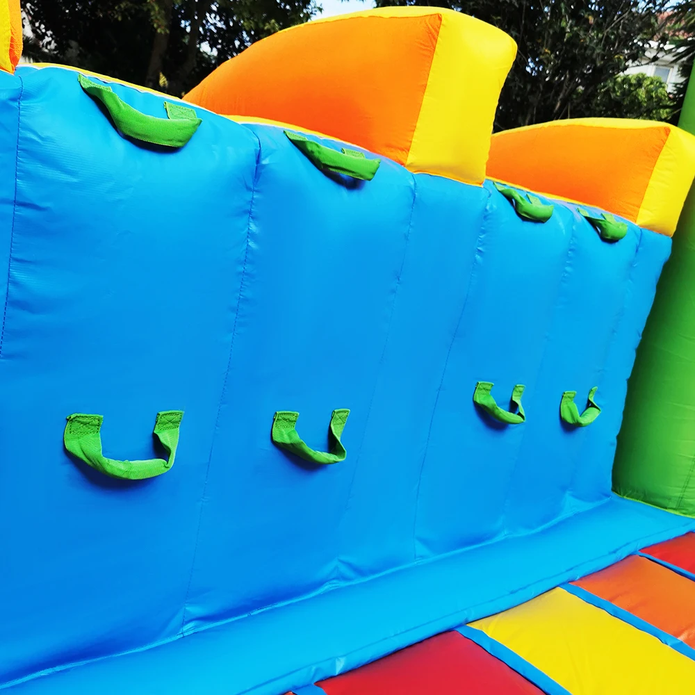 Inflatable Jumping Castle Obstacle Course Bounce House Giant Trampoline Double Slides 6x3.8x3.2M Oxford PVC Bouncy Castles