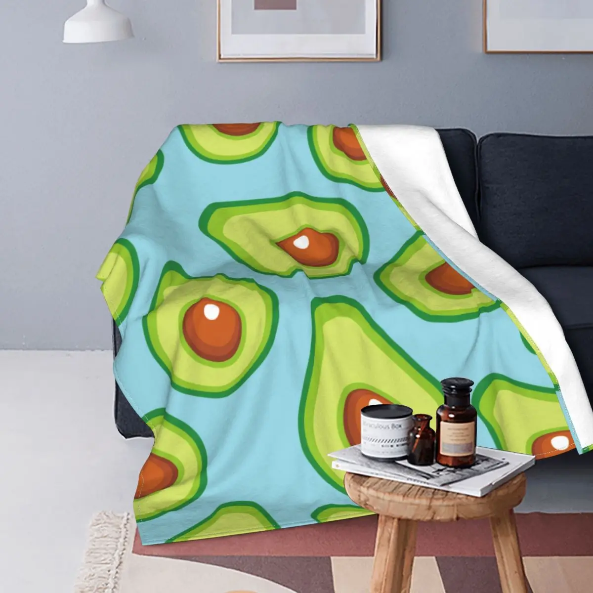 

Fruits Avocado Knitted Blanket Avocados Lover Fleece Throw Blankets Home Couch Personalised Soft Warm Bedspreads