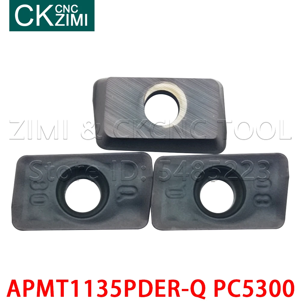 APMT1135PDER-Q PC5300คาร์ไบด์มิลลิ่งใบมีดPVD Face Milling Cutter APMT 1135 PDER IndexableกลึงCNCเครื่องมือ