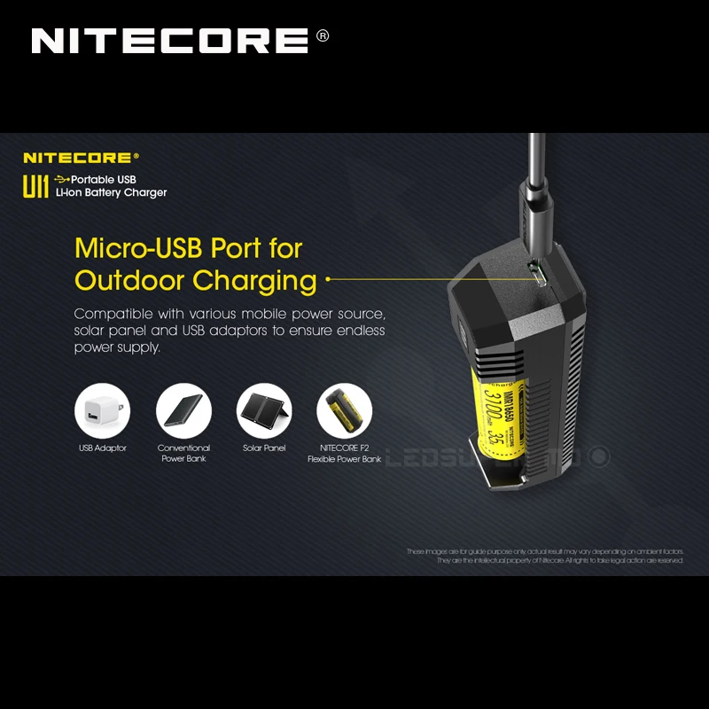 Caricabatterie USB portatile NITECORE UI1 per batterie agli ioni di litio/IMR