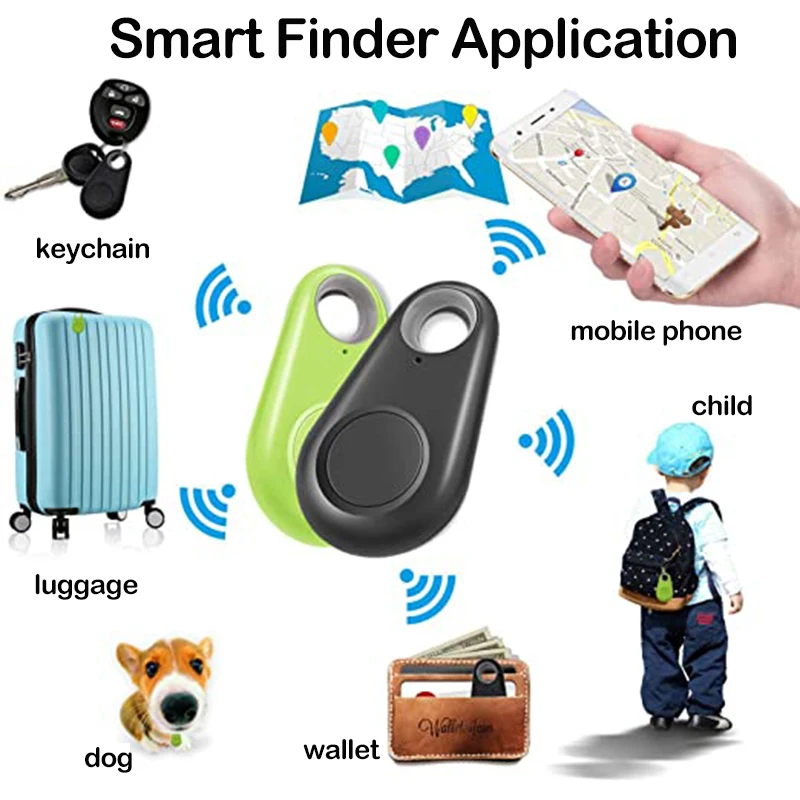 Mini llavero de moda con Bluetooth 4,0, rastreador GPS, antipérdida, Bluetooth, para niños, BILLETERA, buscador de llaves para perros y mascotas,