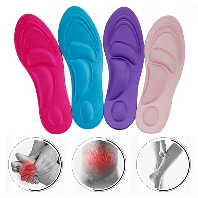 2pcs Sponge Insoles Men Women Pain Relief Soft 4D Memory Foam Orthopedic Insoles Shoes Flat Feet Arch Support Insole Sport Pads