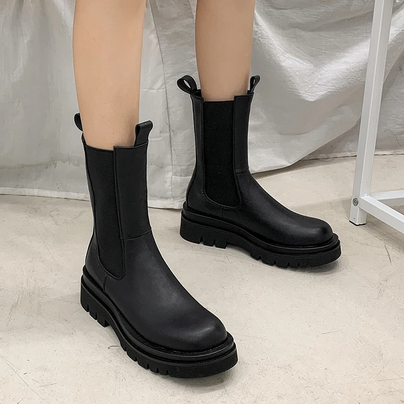 MORAZORA Big size 33-42 women boots square heels Chelsea Boots simple ladies shoes autumn winter solid color ankle boots
