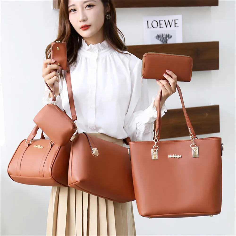 Composite Bags Design Ladies Shoulder Bag Letter Solid Color Luxury Women Wallet High Quality Leather Fashion Women\'s Handbags