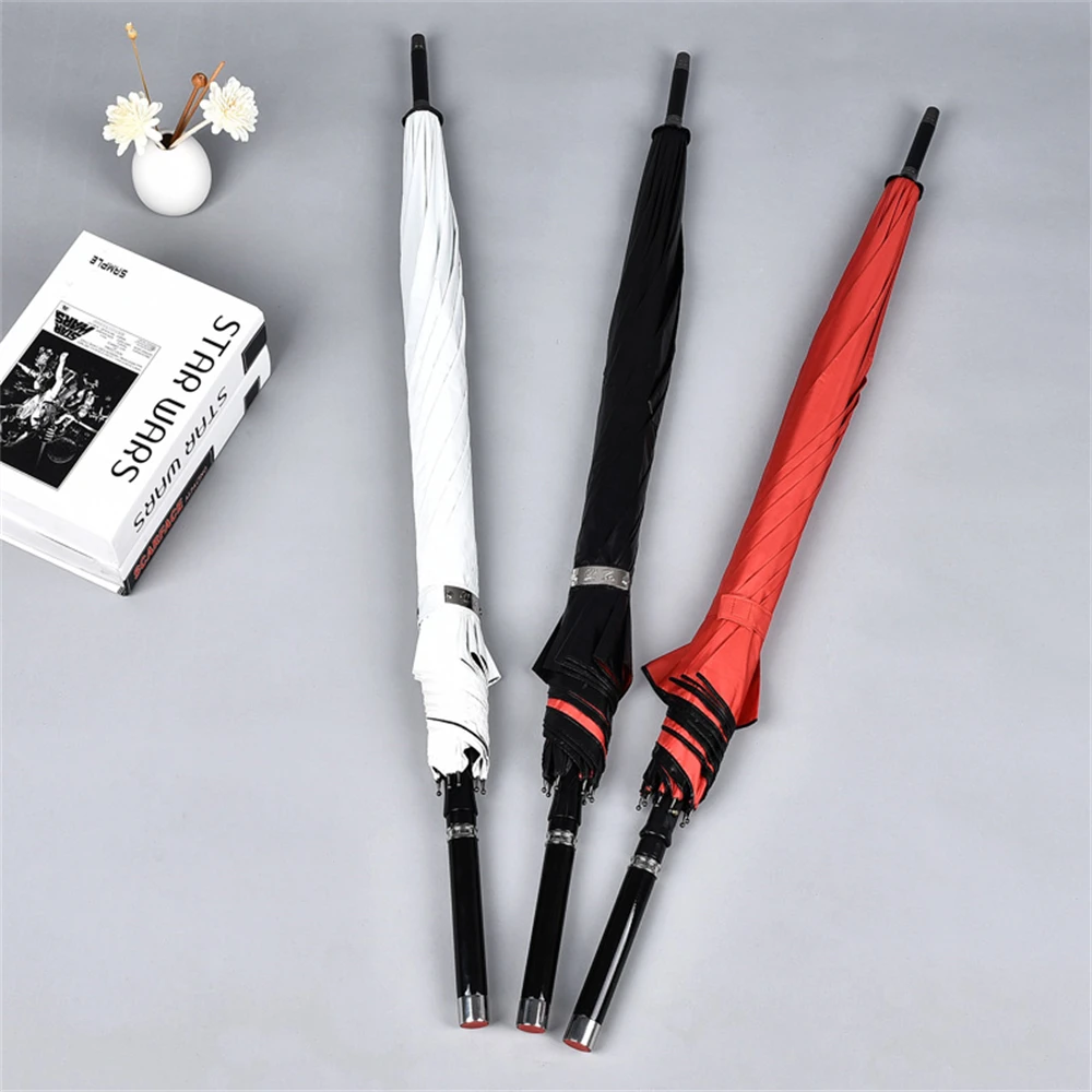 Self-defense Long-handle Windproof UV Protection Business Cane Umbrella Suitable for Climbing Hiking Hanging Out On Raining