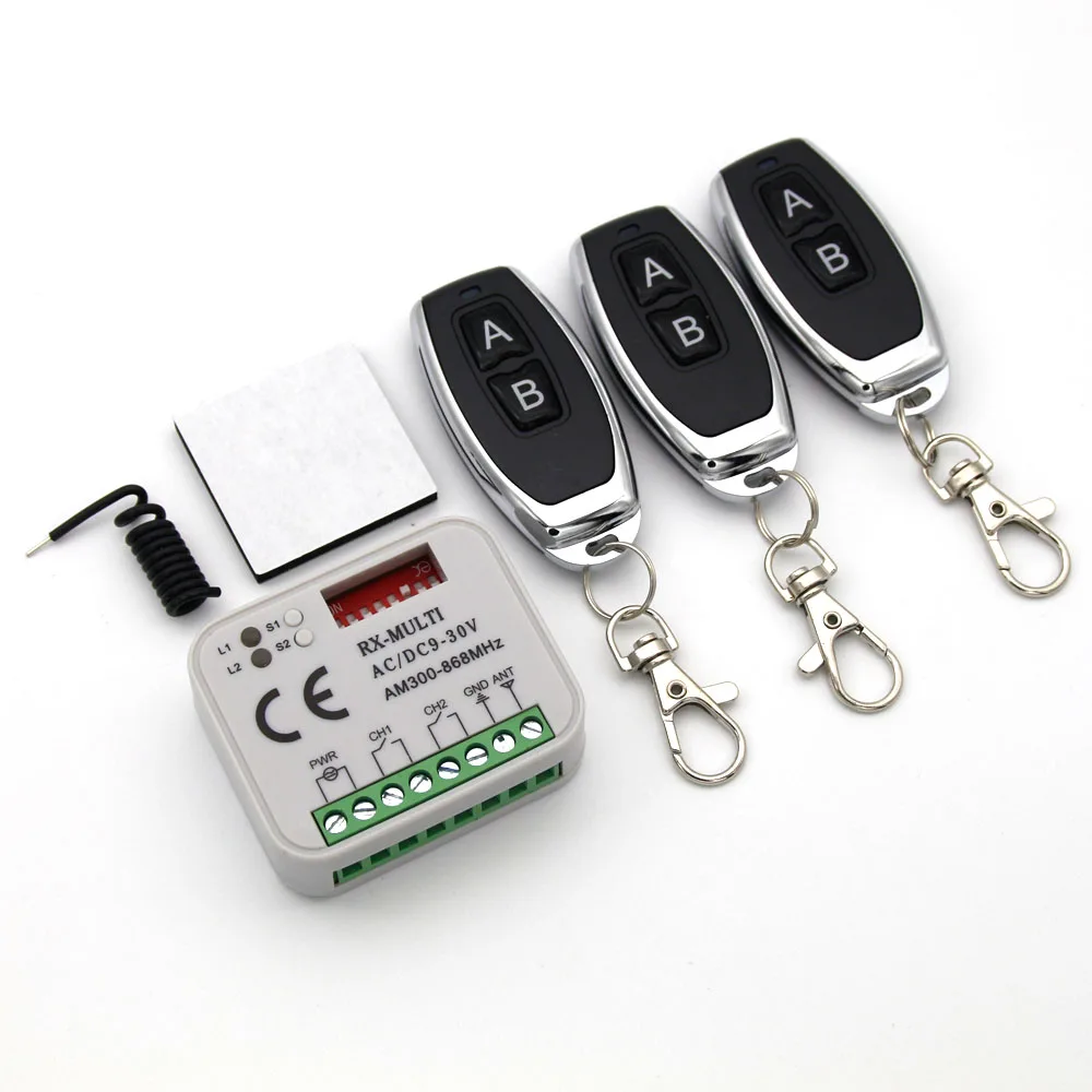 New Universal AC DC 12-24V 2 Channel Multi Receiver RX MULTI 300-868 MHz Garage Door Remote Control Receiver