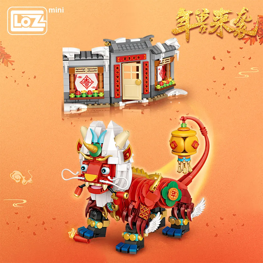 LOZ Mini Building Blocks Building China Year beast Chinese style small particle building block toy new year gift