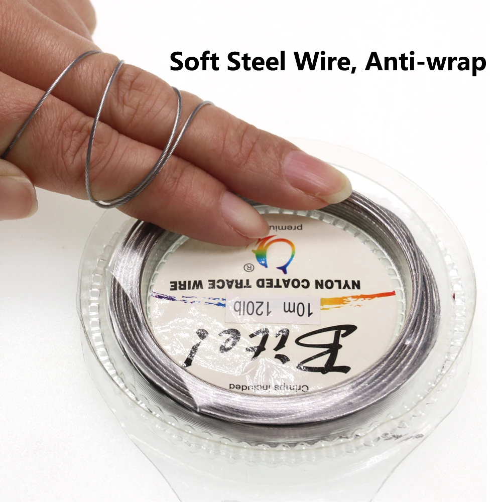 5 Spool 7 Strand Braided Stainless Steel Wire Fishing Leader Coated Trace Fishing Line Trolling Salterwater Fishing Rig Material