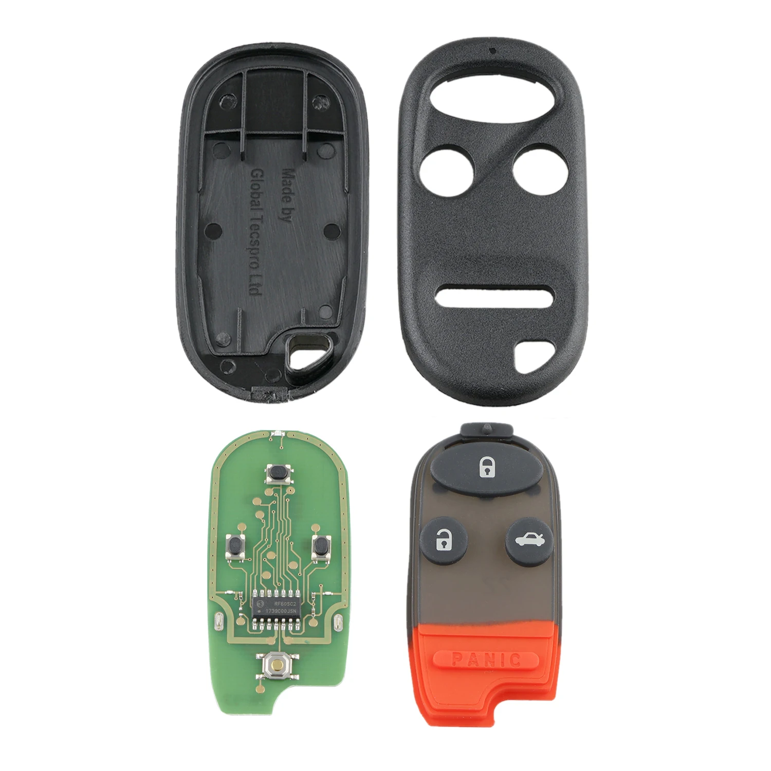 QWMEND for Honda CR-V 1997-2001 Car Remote Key A269ZUA101 Replacement for Honda Key 433/434Mhz 3+1 Buttons High Quality