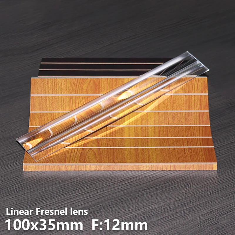 Liniowa soczewka fresnela 100x35mm F12mm pasiasta soczewka punktowa liniowa ogniskowanie kinkiet lampa utwardzająca UV precyzyjna inspekcja możliwość dopasowania