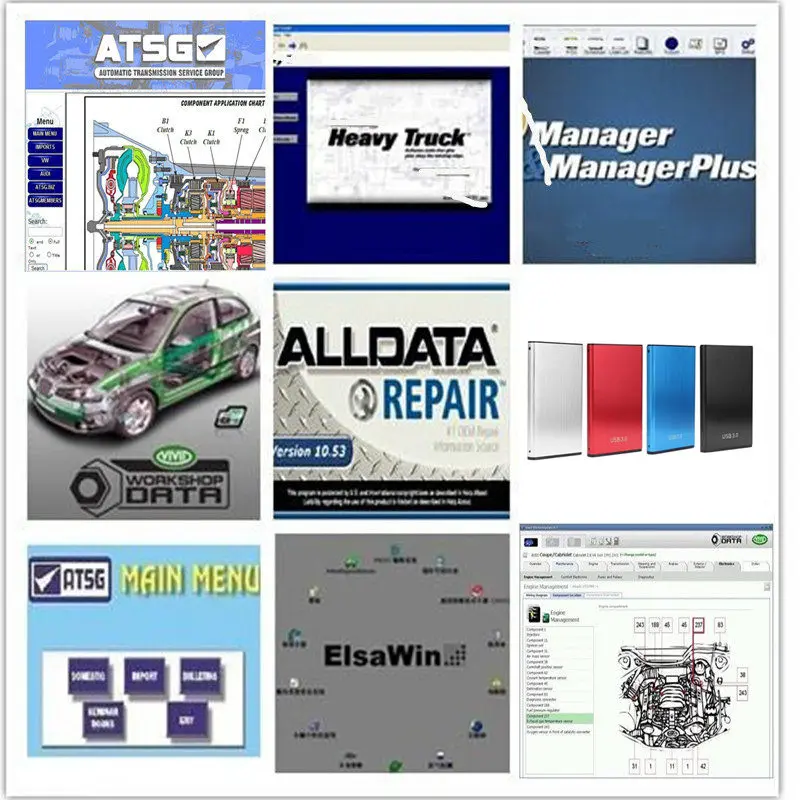 

2021 Best Auto Repair Alldata Software V10.53 mit//chell OD 5 software 2015 atsg Vivid workshop Elsawin1tb hdd all data usb 3.0