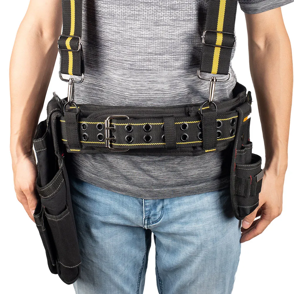 Padded Electrician Tool Belt Nail Pocket Apron Padded Heavy Duty Adjustable for DIY Electrician Carpenter Joiner