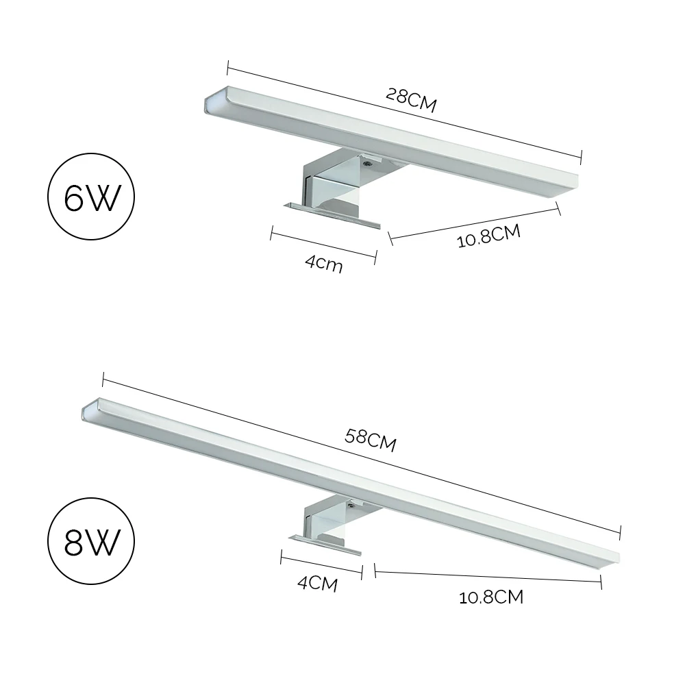 Imagem -06 - Impermeável Led Wall Light para Maquiagem Espelho Retroiluminado Luzes de Vaidade do Banheiro Luzes do Armário