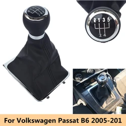 5/6 Speed Leather Car Manual Gear Shift Knob Gaitor Frame Boot For Volkswagen VW Passat B6 2005 2006 2007 2008 2009 2010 2011