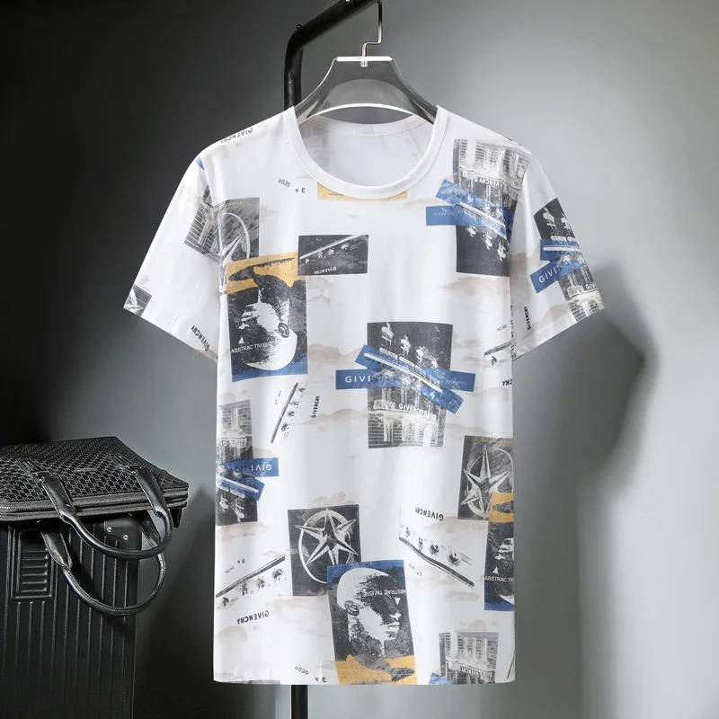 2021 Summer T Shirts Men Streetwear Fashion Baggy Short Sleeve Tshirt Oversize Tees Tops Print T-shirts Plus Size 10XL HA085