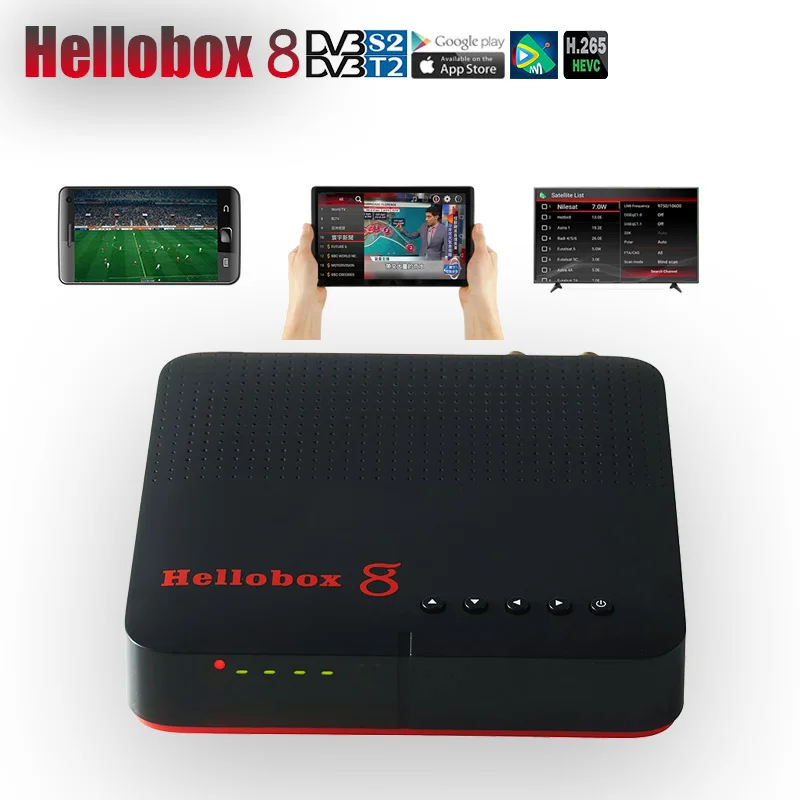 

Hellobox 8 Receptor Satellite TV Receiver H.265 DVB S2X 10Bit Combo TV BOX DVB S2/T2/C Set Top Box PC/Cell phone/Tablet Play TV