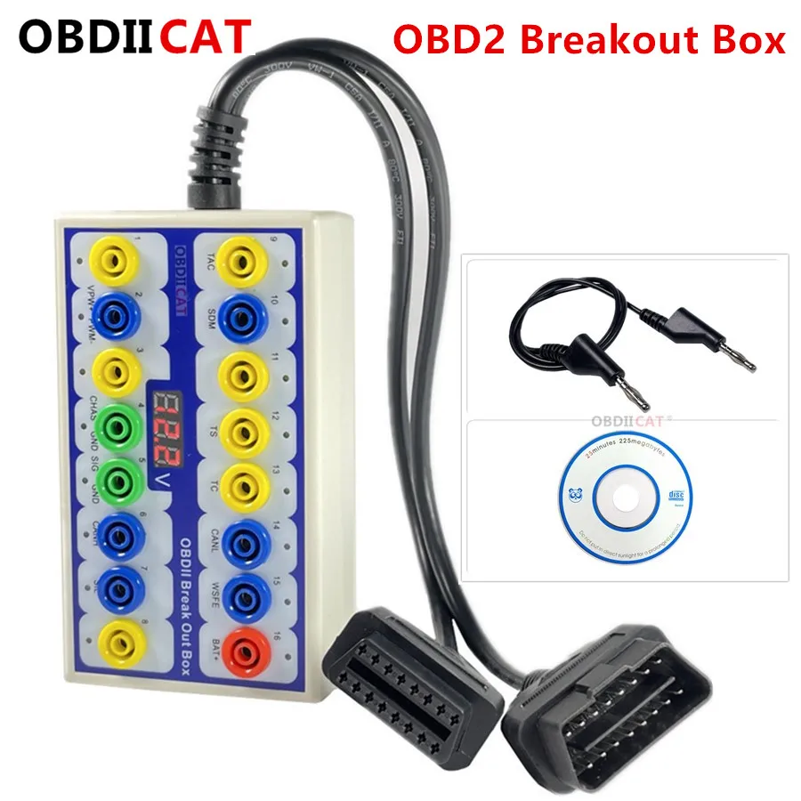 OBD2 Breakout Box Car OBD 2 Break Out Box Car Protocol Detector Auto Can Test Box Automotive Connector Car-detector