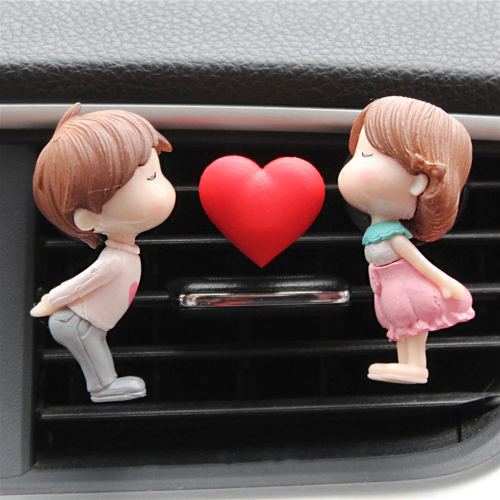 Lovely Couple Girl Boy Car Air Vent Freshener Perfume Clip Aromas Diffuser Decor Car Fragrance Air Conditioning Perfume Clip